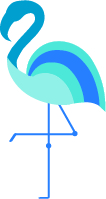 Blue Flamingo; Webdesign; Zele